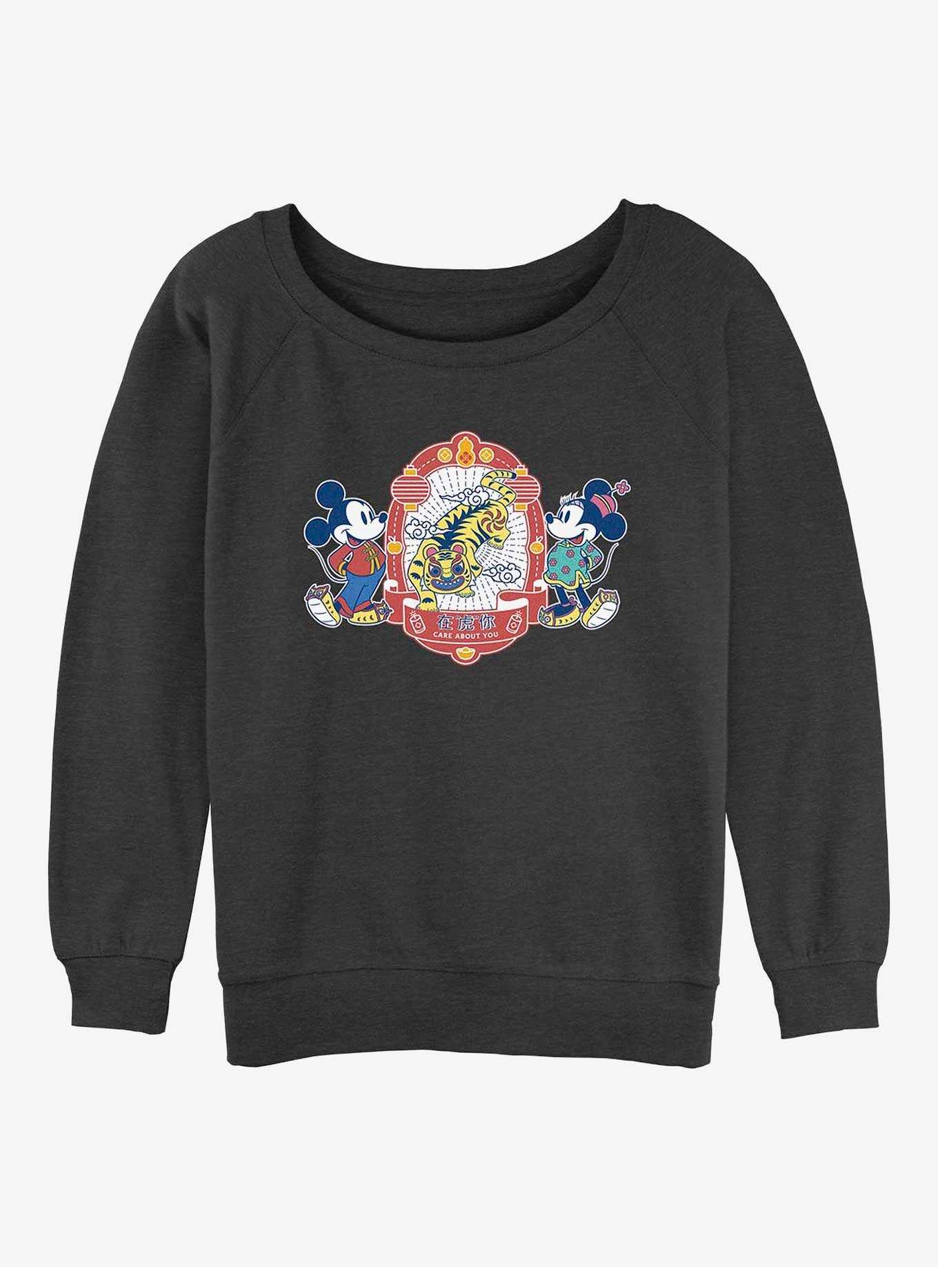 Disney Mickey Mouse Care About You Womens Slouchy Sweatshirt, , hi-res