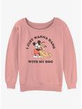 Disney Mickey Mouse Dog Lover Womens Slouchy Sweatshirt, DESERTPNK, hi-res