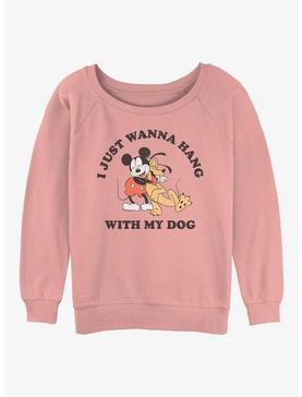 Plus Size Disney Mickey Mouse Dog Lover Womens Slouchy Sweatshirt, , hi-res