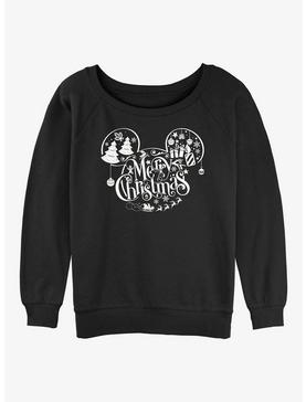 Plus Size Disney Mickey Mouse Holiday Ears Womens Slouchy Sweatshirt, , hi-res