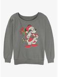 Disney Mickey Mouse Santa Mickey Womens Slouchy Sweatshirt, GRAY HTR, hi-res