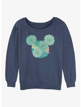 Plus Size Disney Mickey Mouse Succulents Womens Slouchy Sweatshirt, , hi-res