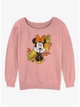 Disney Minnie Mouse Fall Leaves Womens Slouchy Sweatshirt, DESERTPNK, hi-res