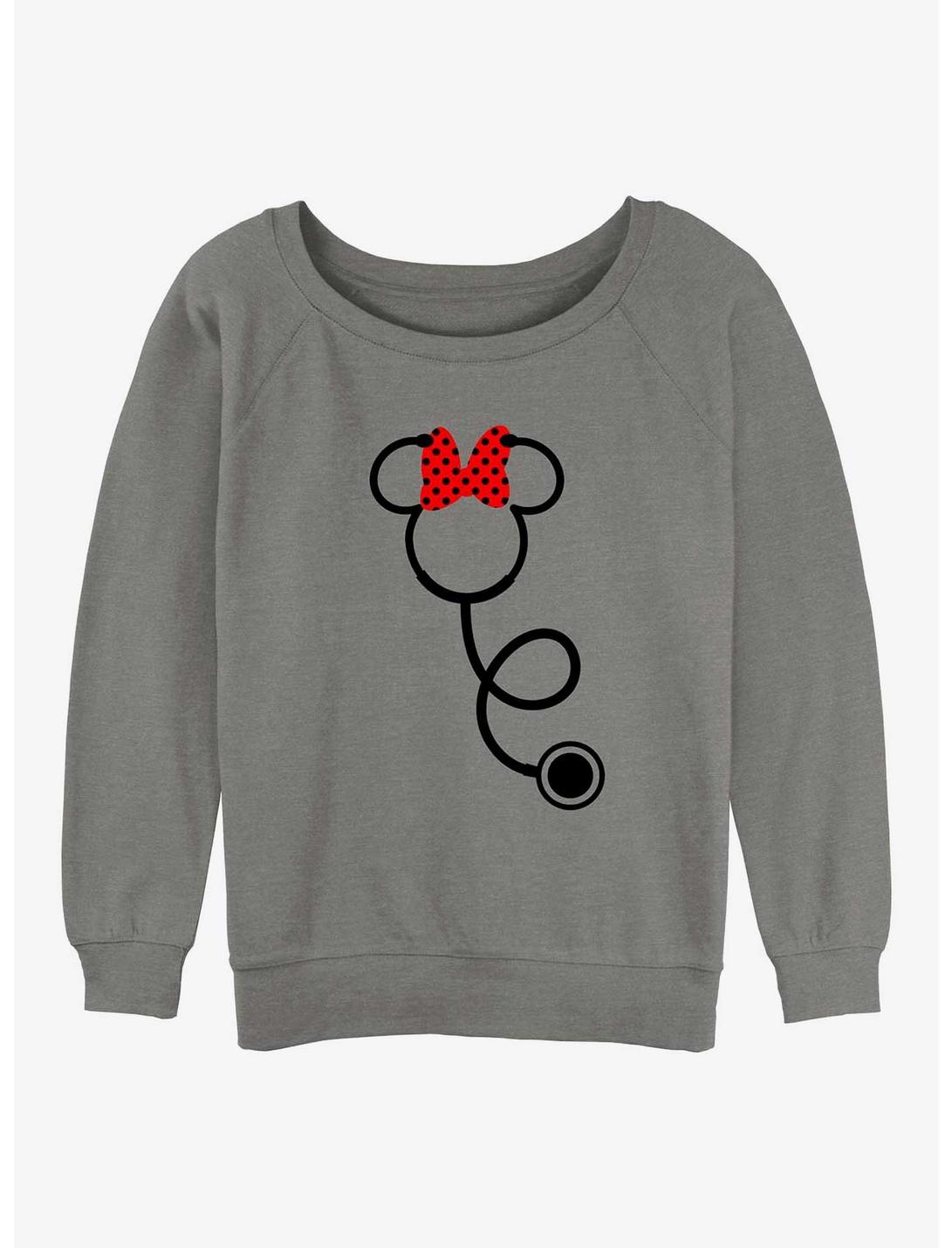 Disney Minnie Mouse Minnie Stethoscope Womens Slouchy Sweatshirt, GRAY HTR, hi-res