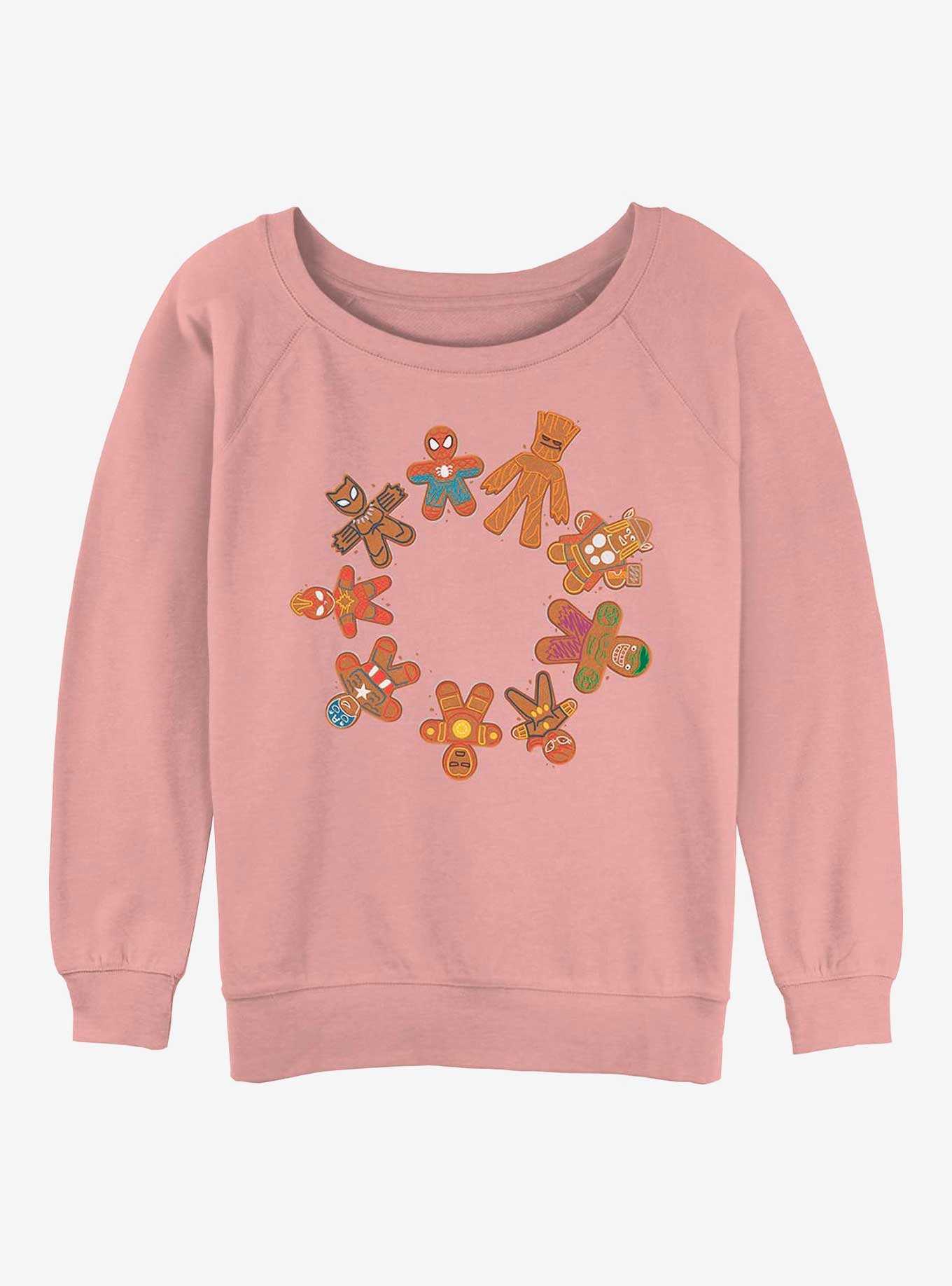Marvel Gingerbread Cookie Circle Womens Slouchy Sweatshirt, , hi-res