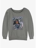 Marvel Ms. Marvel Doodle Kamala Womens Slouchy Sweatshirt, GRAY HTR, hi-res