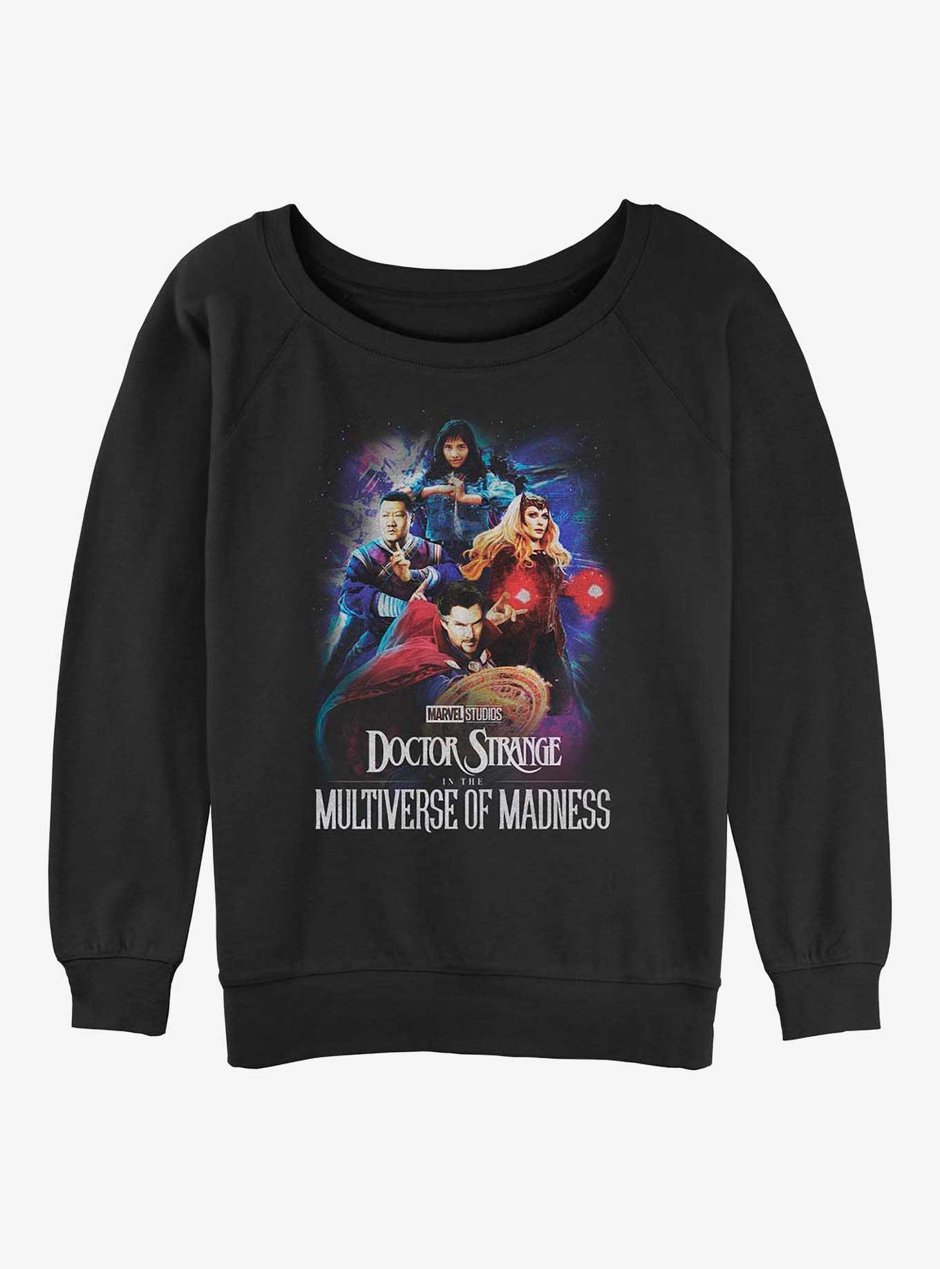 Marvel Doctor Strange in the Multiverse of Madness Poster Group Womens Slouchy Sweatshirt, BLACK, hi-res