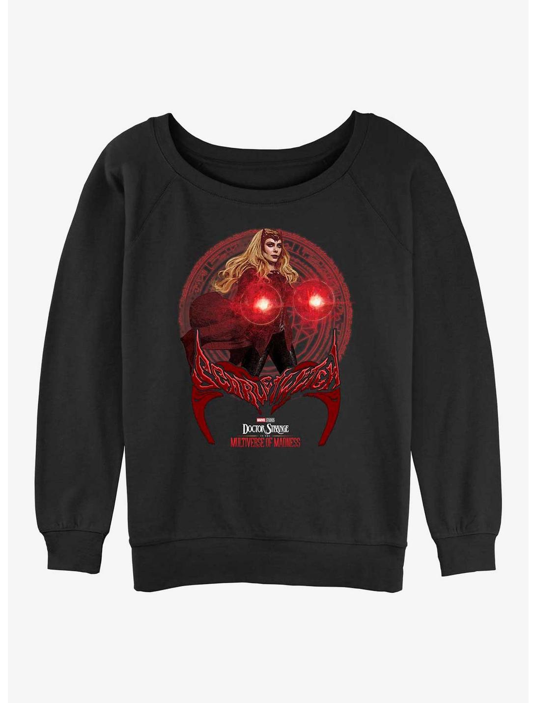Marvel Doctor Strange in the Multiverse of Madness Scarlet Spell Womens Slouchy Sweatshirt, BLACK, hi-res