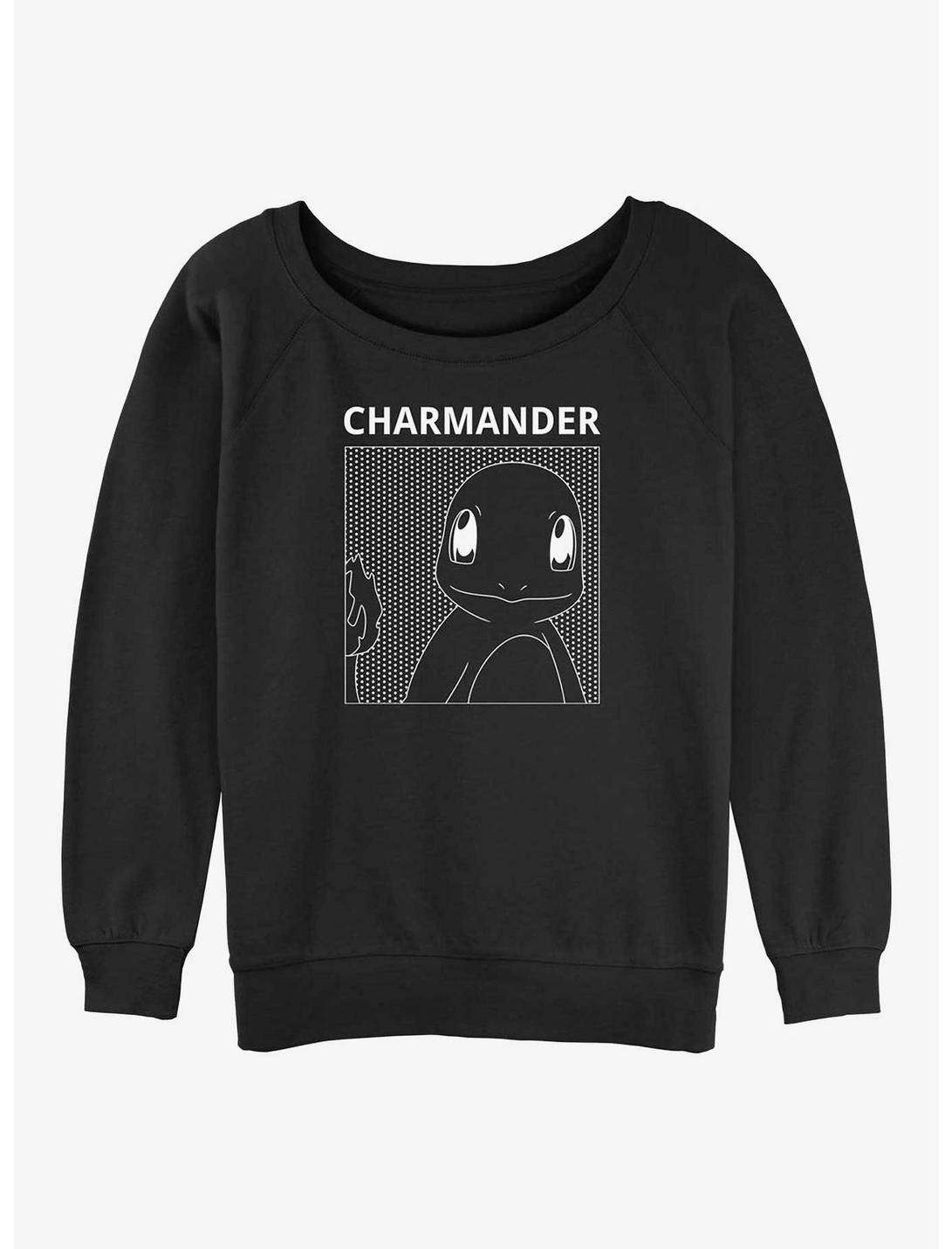 Pokemon Charmander Box Womens Slouchy Sweatshirt, BLACK, hi-res