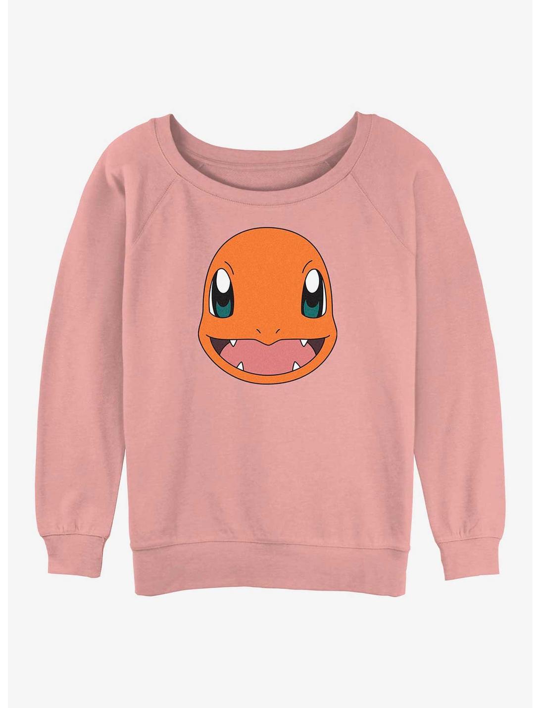 Pokemon Charmander Face Womens Slouchy Sweatshirt, DESERTPNK, hi-res