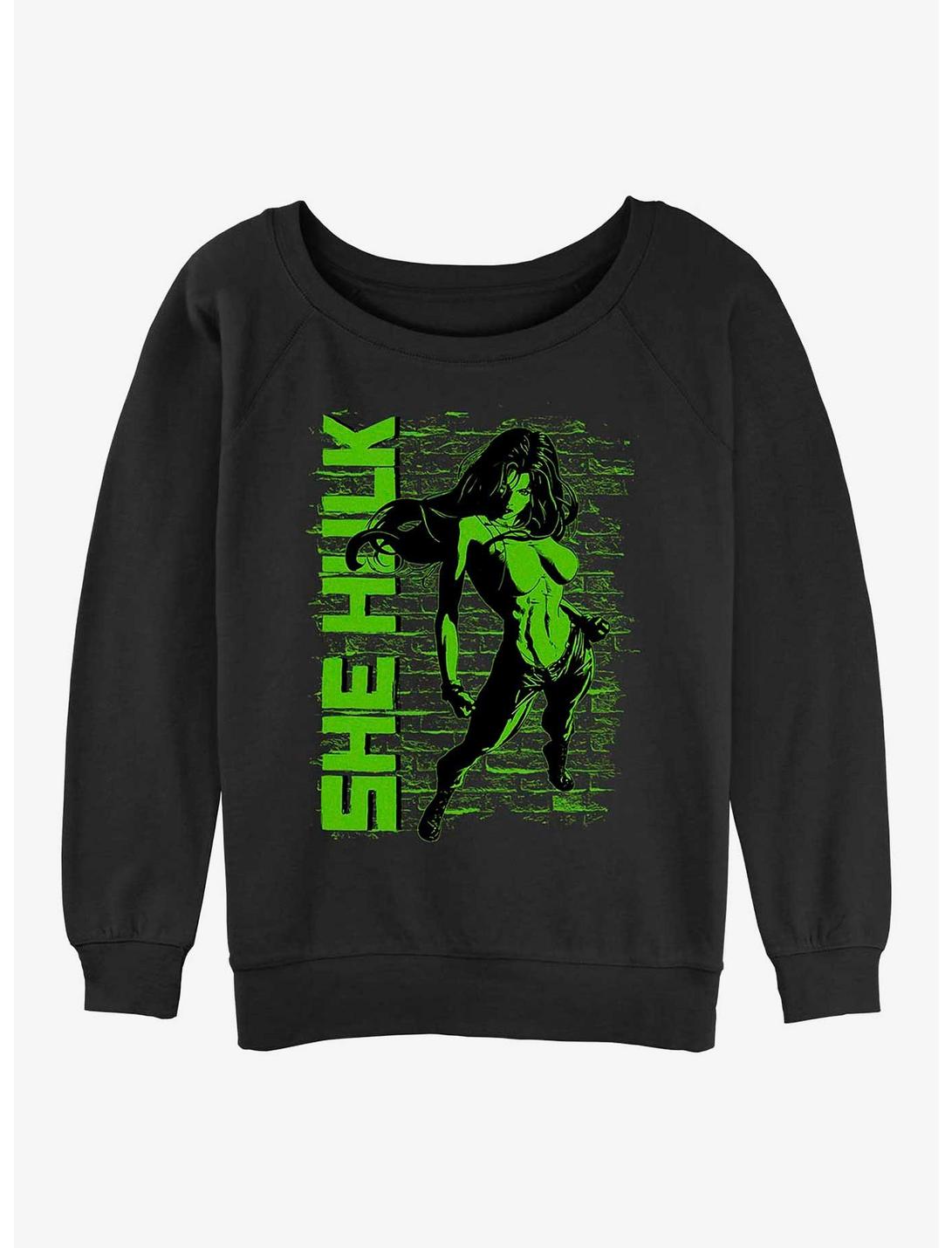 Marvel She-Hulk Really Green Womens Slouchy Sweatshirt, BLACK, hi-res