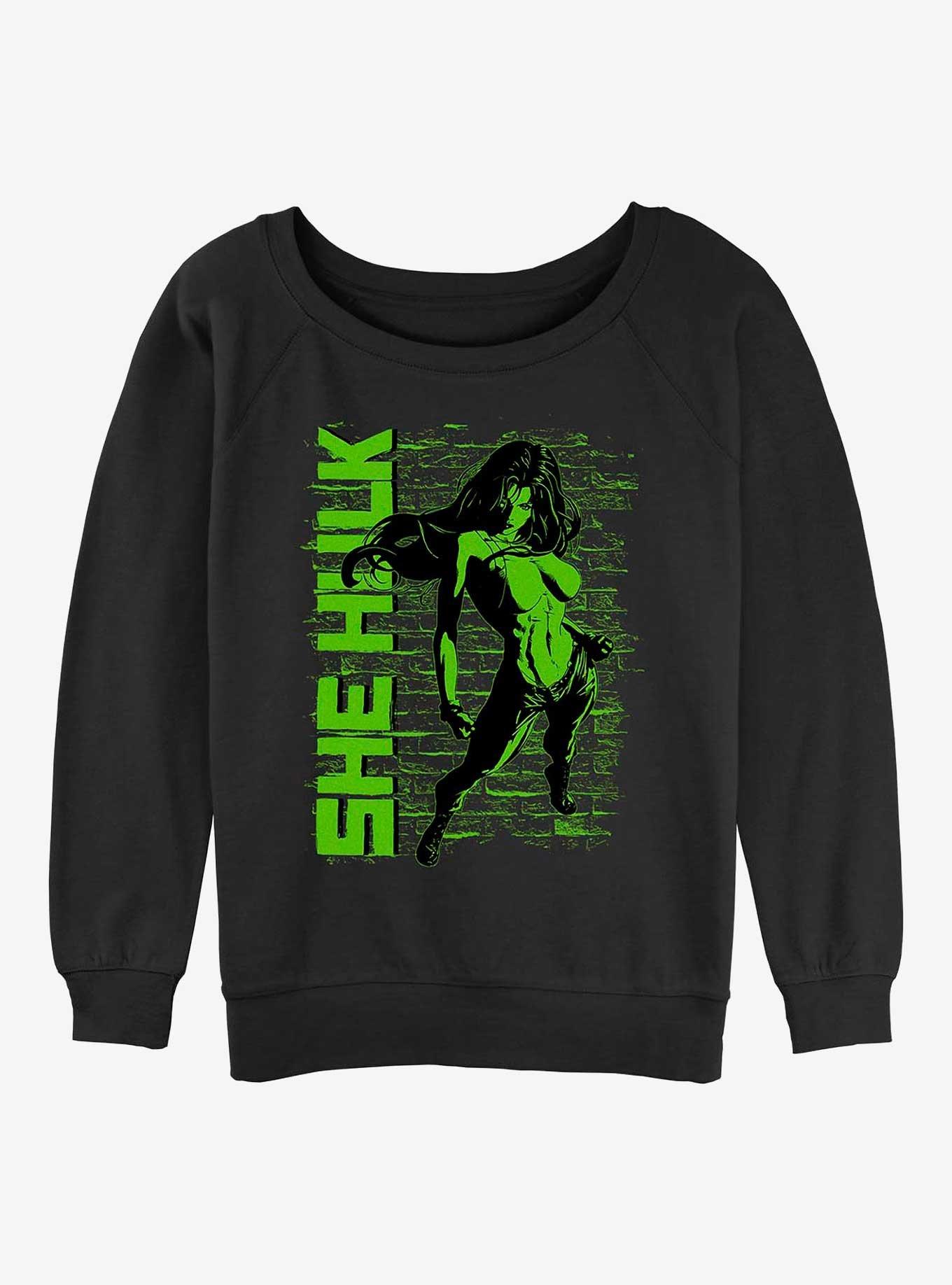 Marvel She-Hulk Really Green Womens Slouchy Sweatshirt, BLACK, hi-res