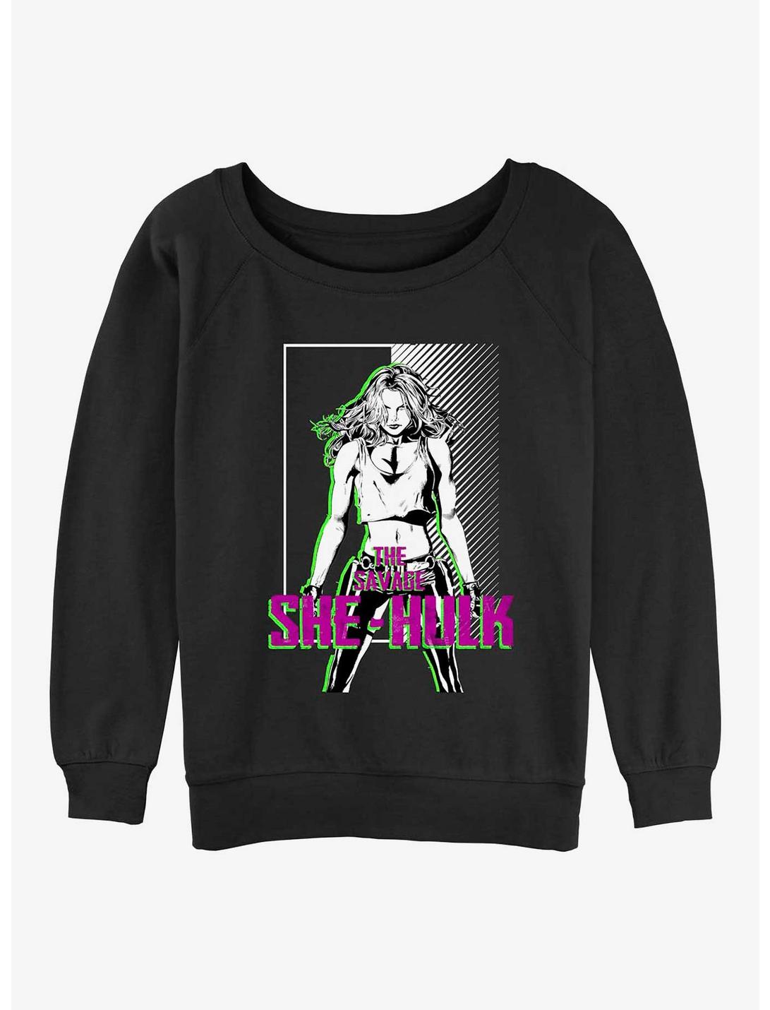 Marvel She-Hulk She Bad Womens Slouchy Sweatshirt, BLACK, hi-res