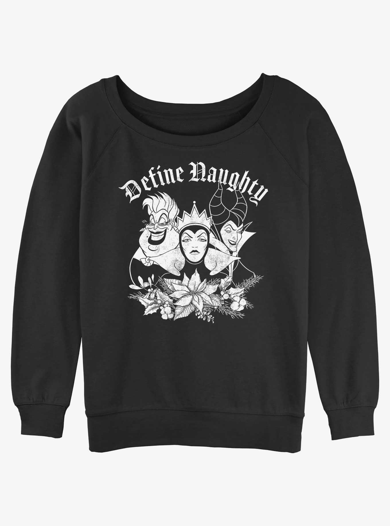 Disney Villains Define Naughty Womens Slouchy Sweatshirt, BLACK, hi-res