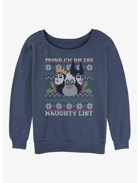 Disney Villains Naughty and Proud Ugly Christmas Womens Slouchy Sweatshirt, , hi-res