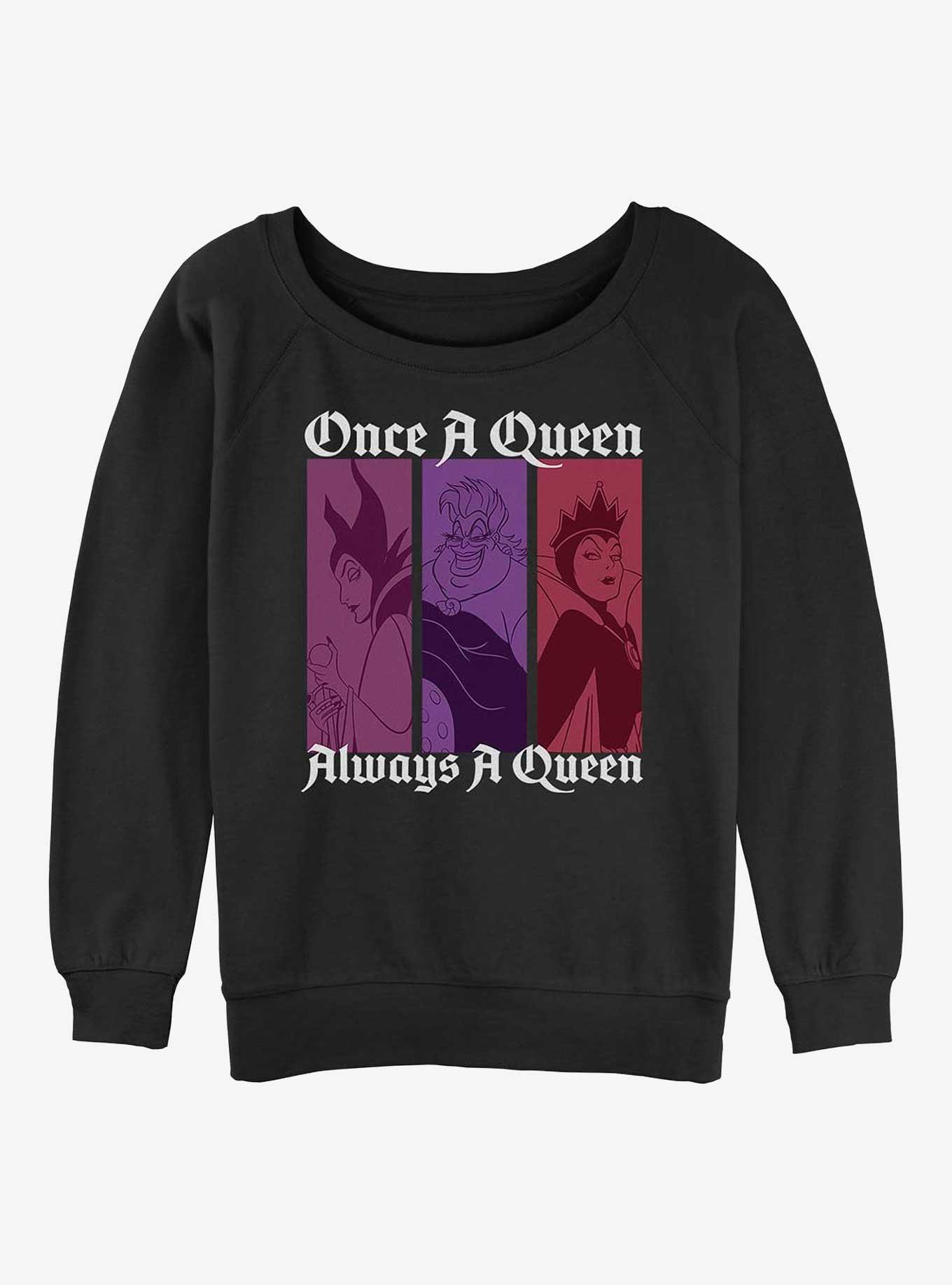 Disney Villains Always A Queen Womens Slouchy Sweatshirt, BLACK, hi-res