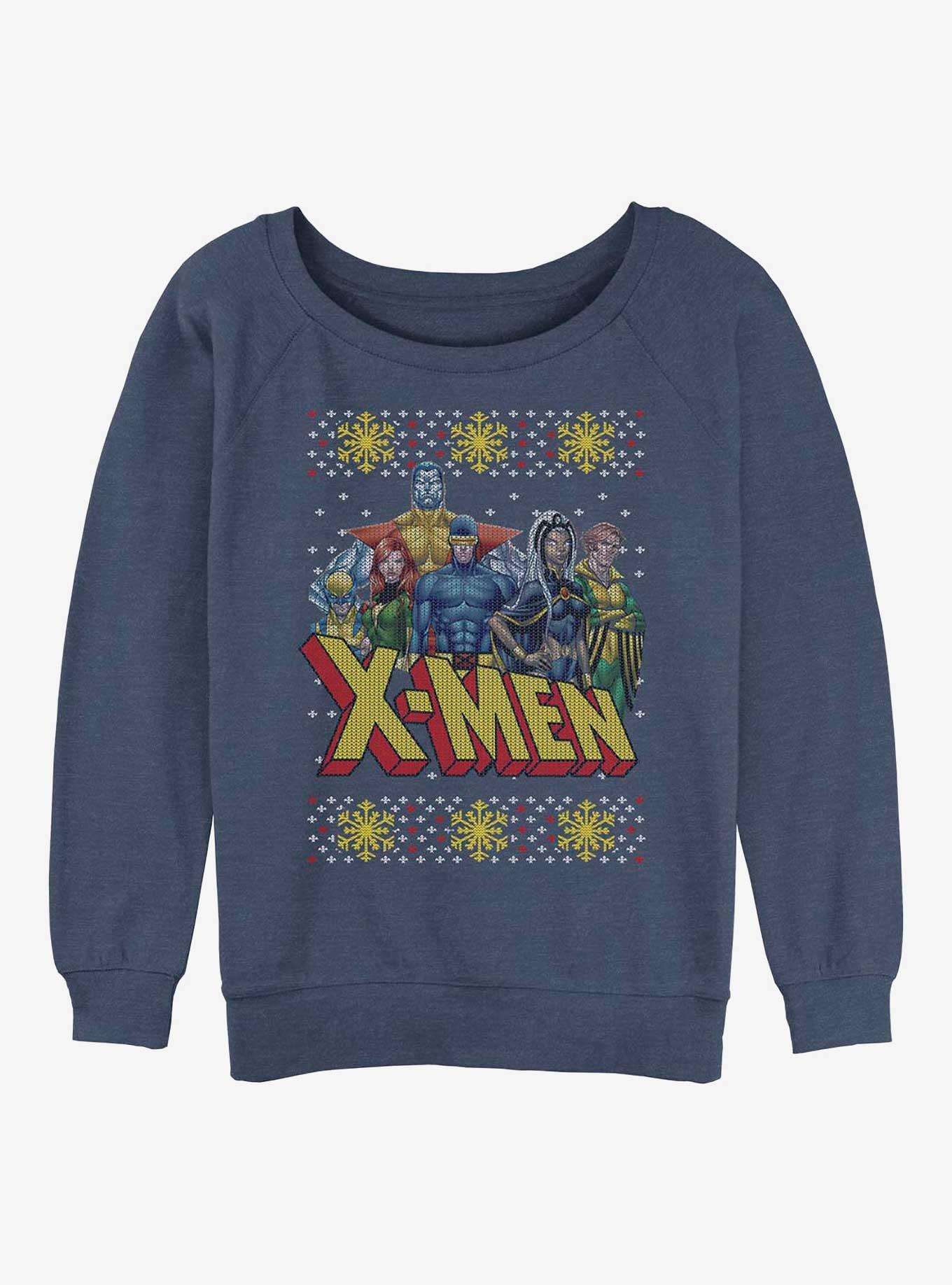 Marvel X-Men Hero Group Womens Slouchy Sweatshirt, BLUEHTR, hi-res