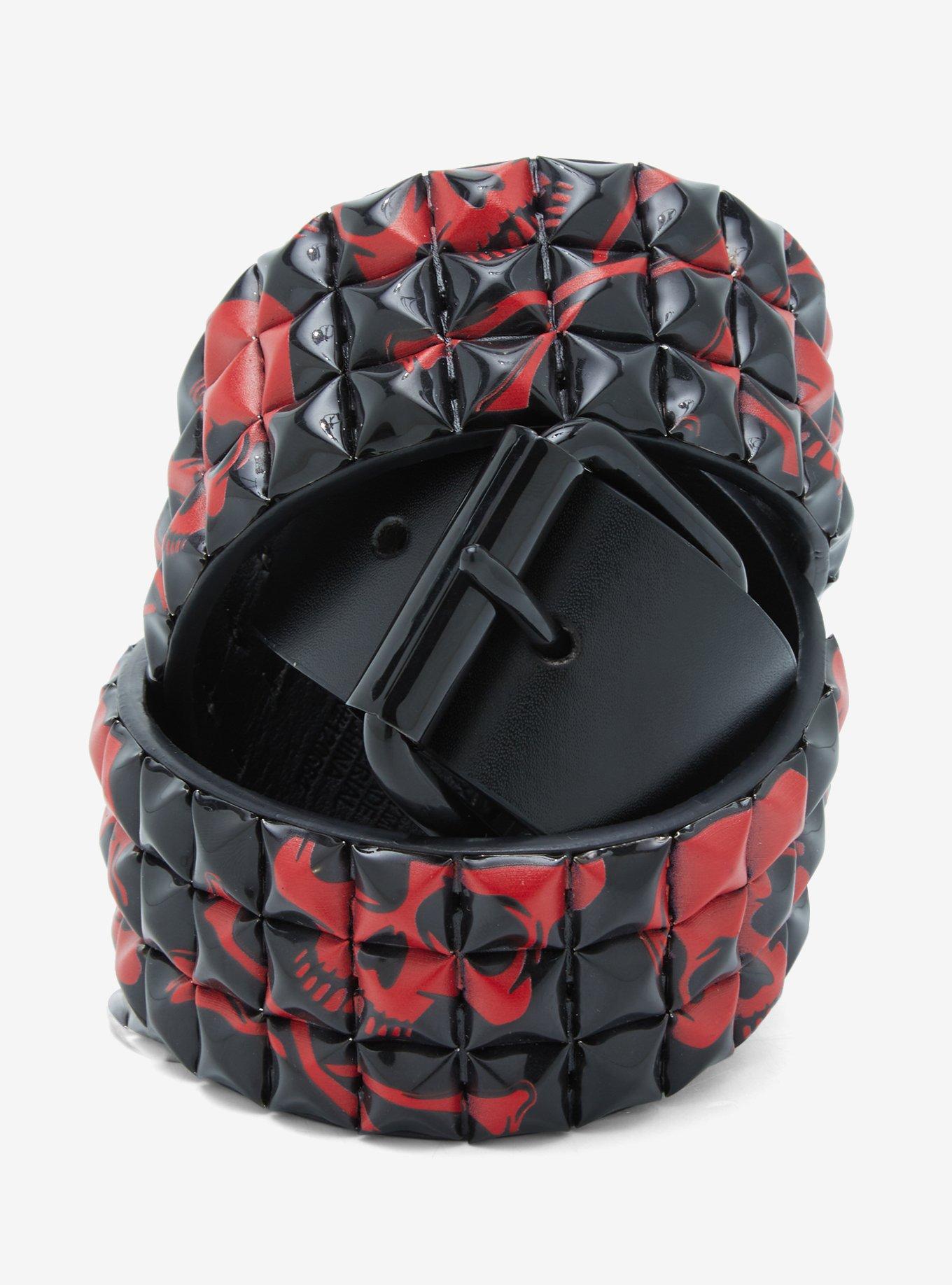 Black Red Skull Pyramid Belt Hot Topic