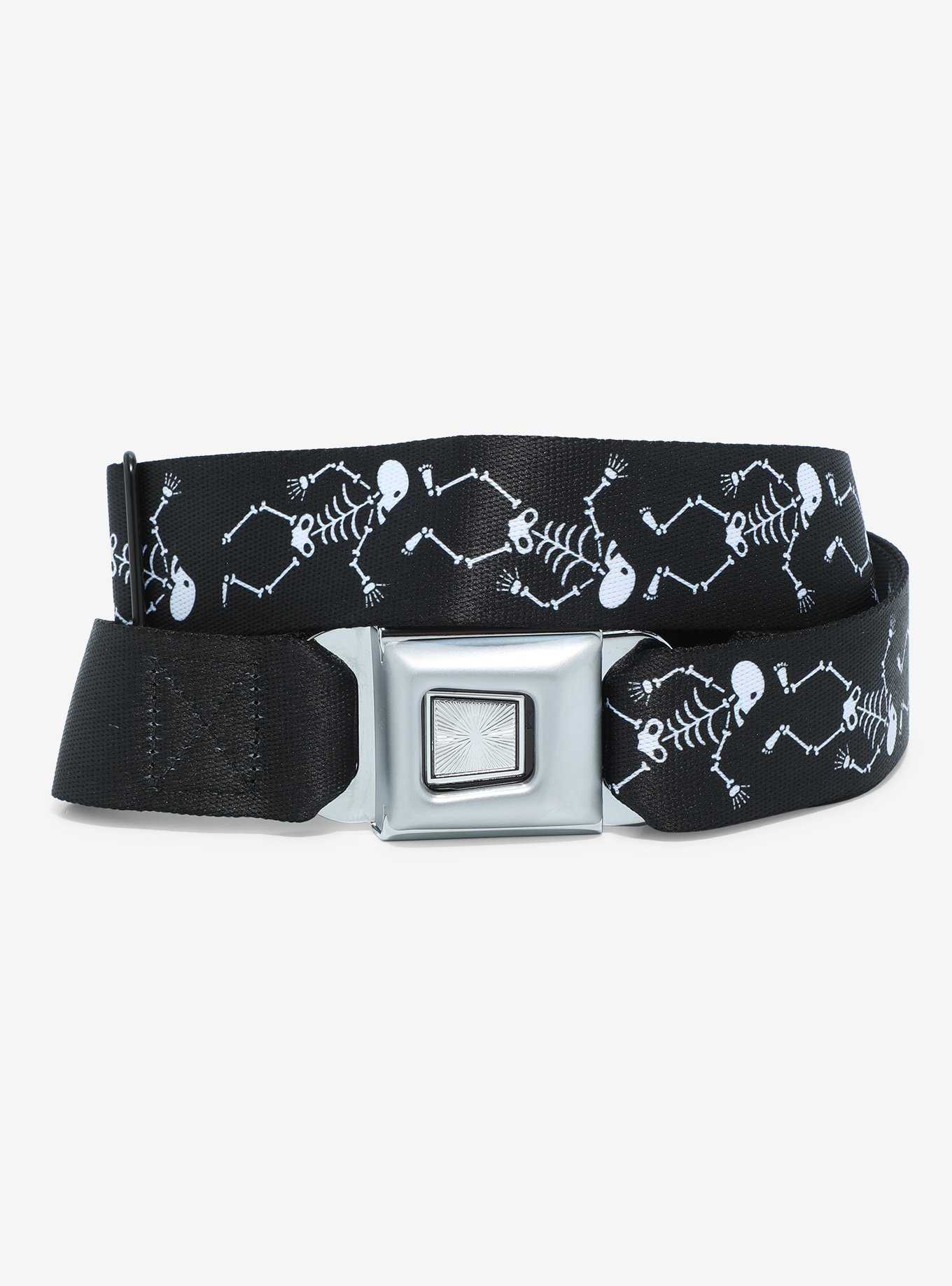 Buckle-Down Dancing Skeleton Seat Belt Belt, , hi-res