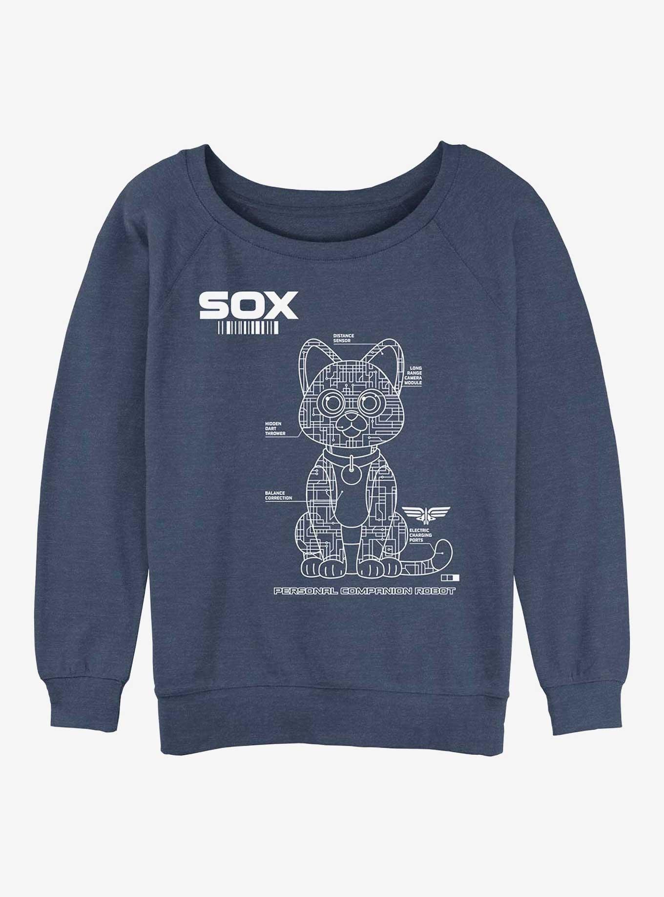 Disney Pixar Lightyear Sox Tech Womens Slouchy Sweatshirt, BLUEHTR, hi-res