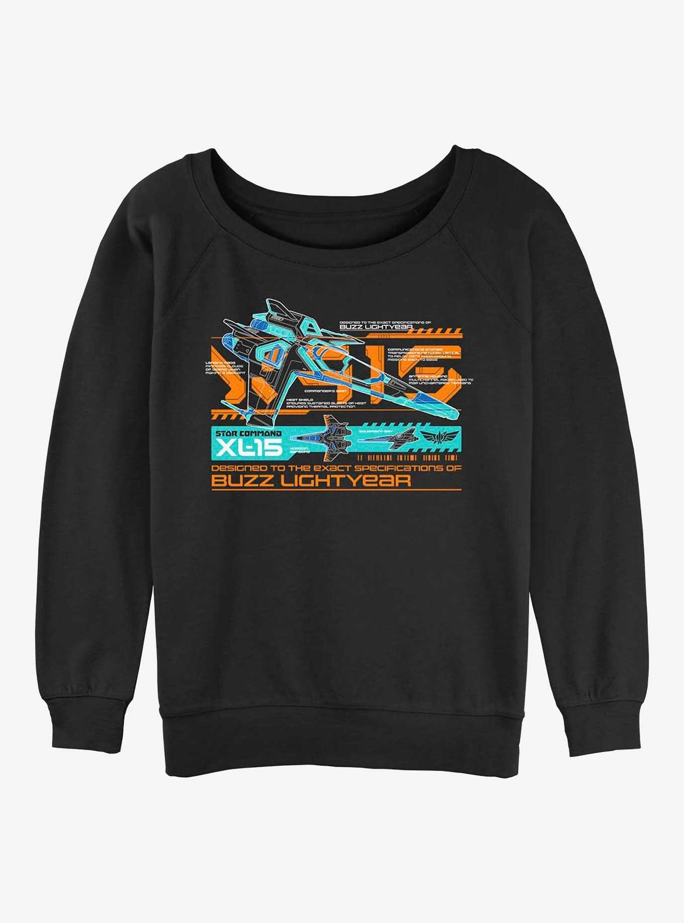 Disney Pixar Lightyear XL-15 Spaceship Womens Slouchy Sweatshirt, BLACK, hi-res