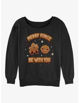 Star Wars The Mandalorian Merry Force Gingerbread Cookie Womens Slouchy Sweatshirt, , hi-res