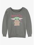 Star Wars The Mandalorian Merry and Cute Child Womens Slouchy Sweatshirt, GRAY HTR, hi-res