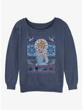 Disney Princesses Cinderella Ugly Christmas Womens Slouchy Sweatshirt, BLUEHTR, hi-res