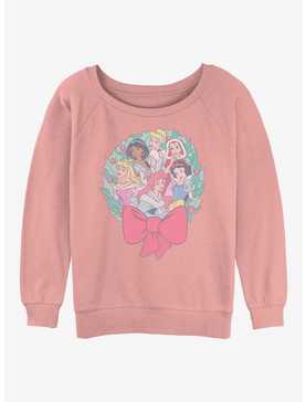 Disney Princesses Holiday Wreath Womens Slouchy Sweatshirt, , hi-res