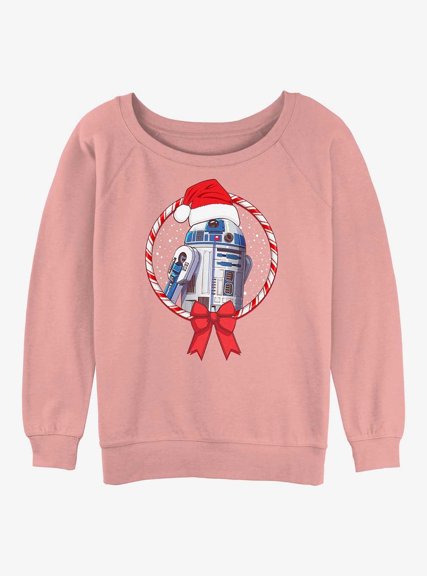 Star Wars: The Rise Of Skywalker R2-D2 Candy Cane Womens Slouchy Sweatshirt