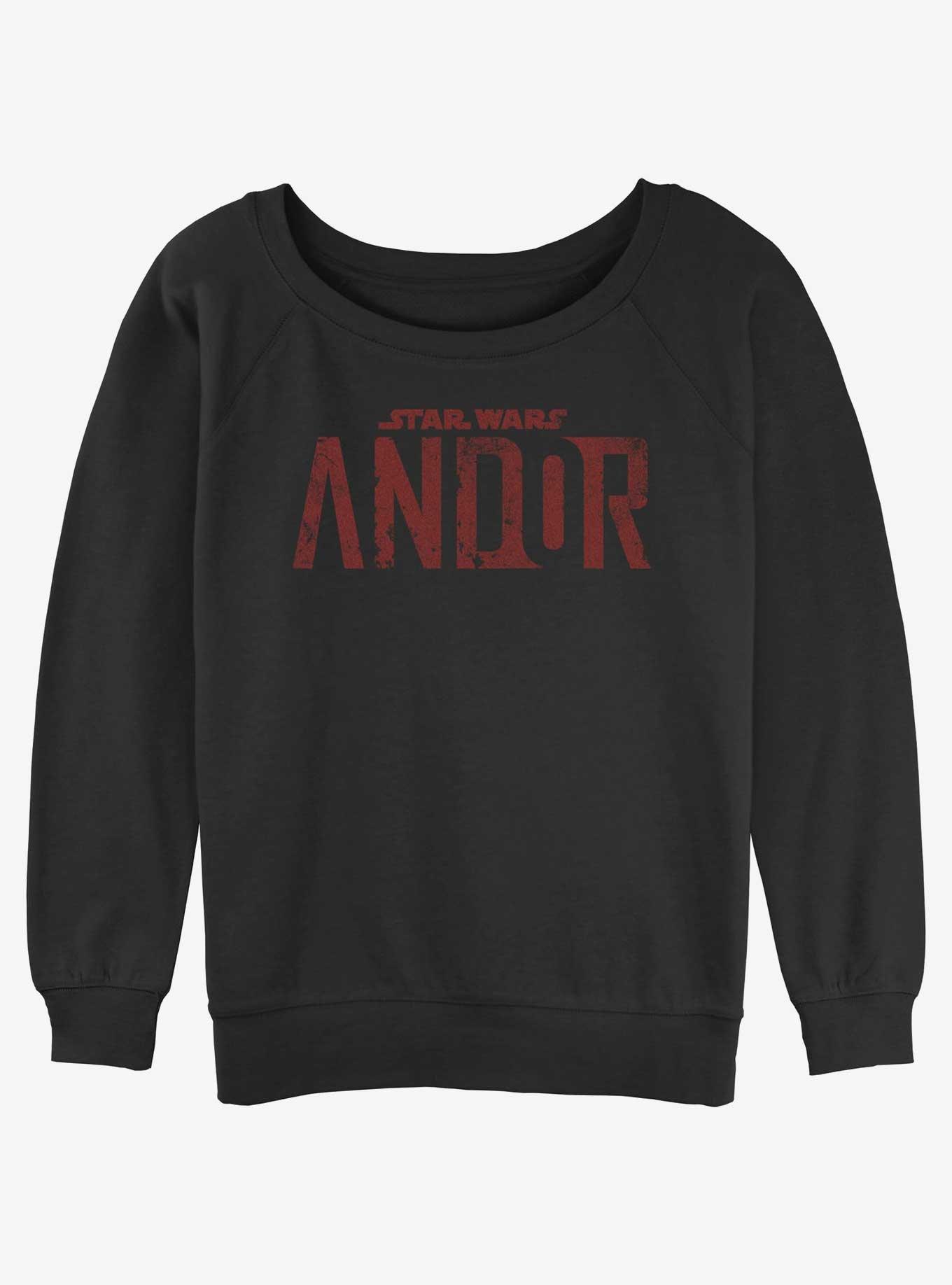 Star Wars Andor Logo Womens Slouchy Sweatshirt, BLACK, hi-res