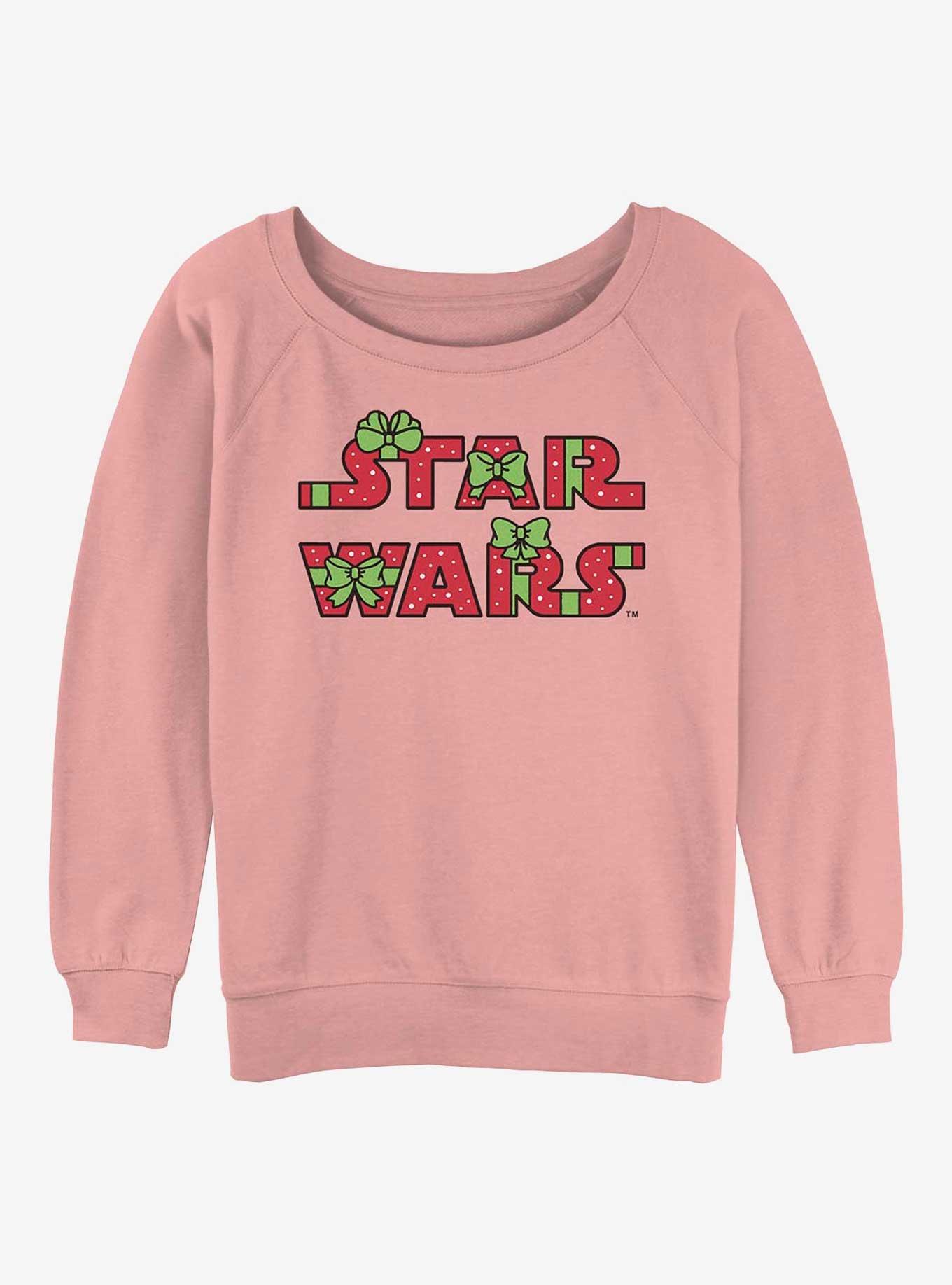 Star Wars Gift Wrapped Logo Womens Slouchy Sweatshirt, DESERTPNK, hi-res