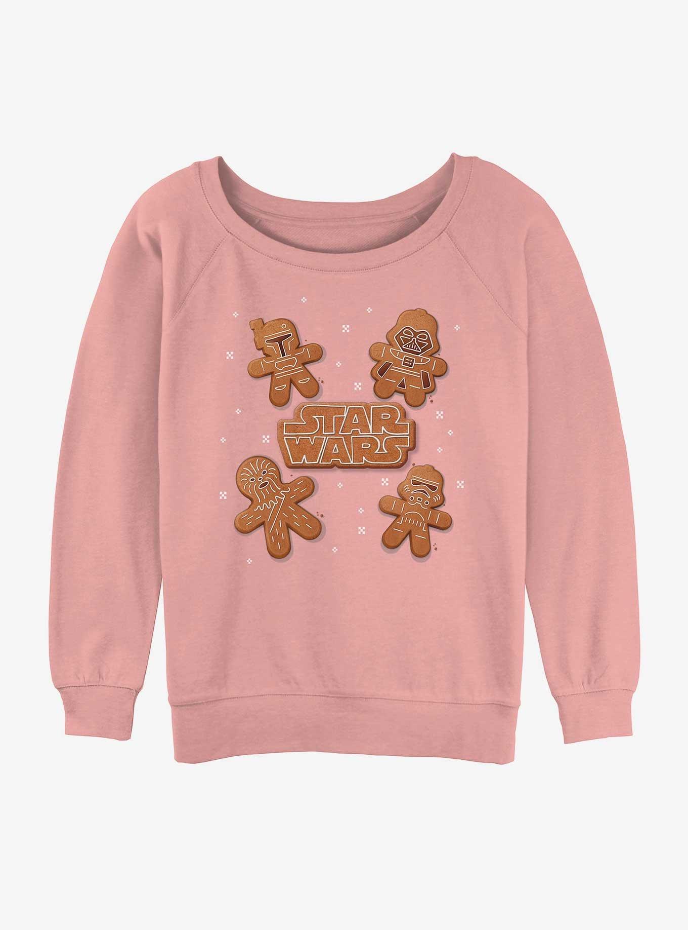 Star Wars Galactic Gingerbread Cookies Logo Womens Slouchy Sweatshirt, DESERTPNK, hi-res