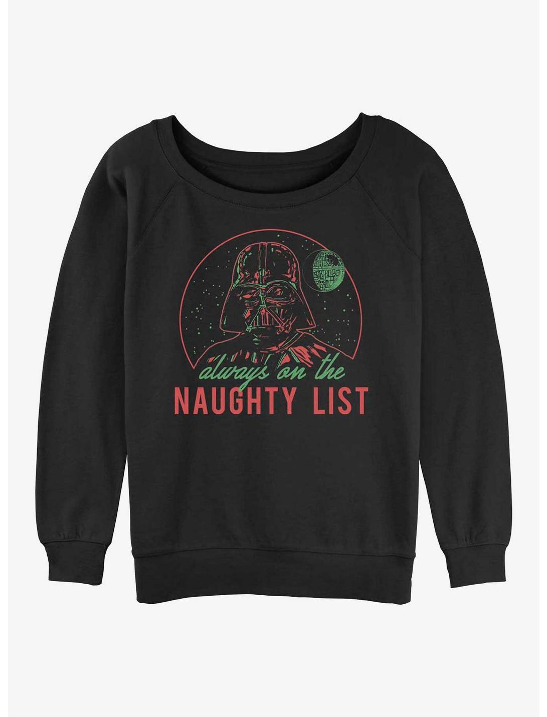 Star Wars Darth Vader Naughty List Womens Slouchy Sweatshirt, BLACK, hi-res