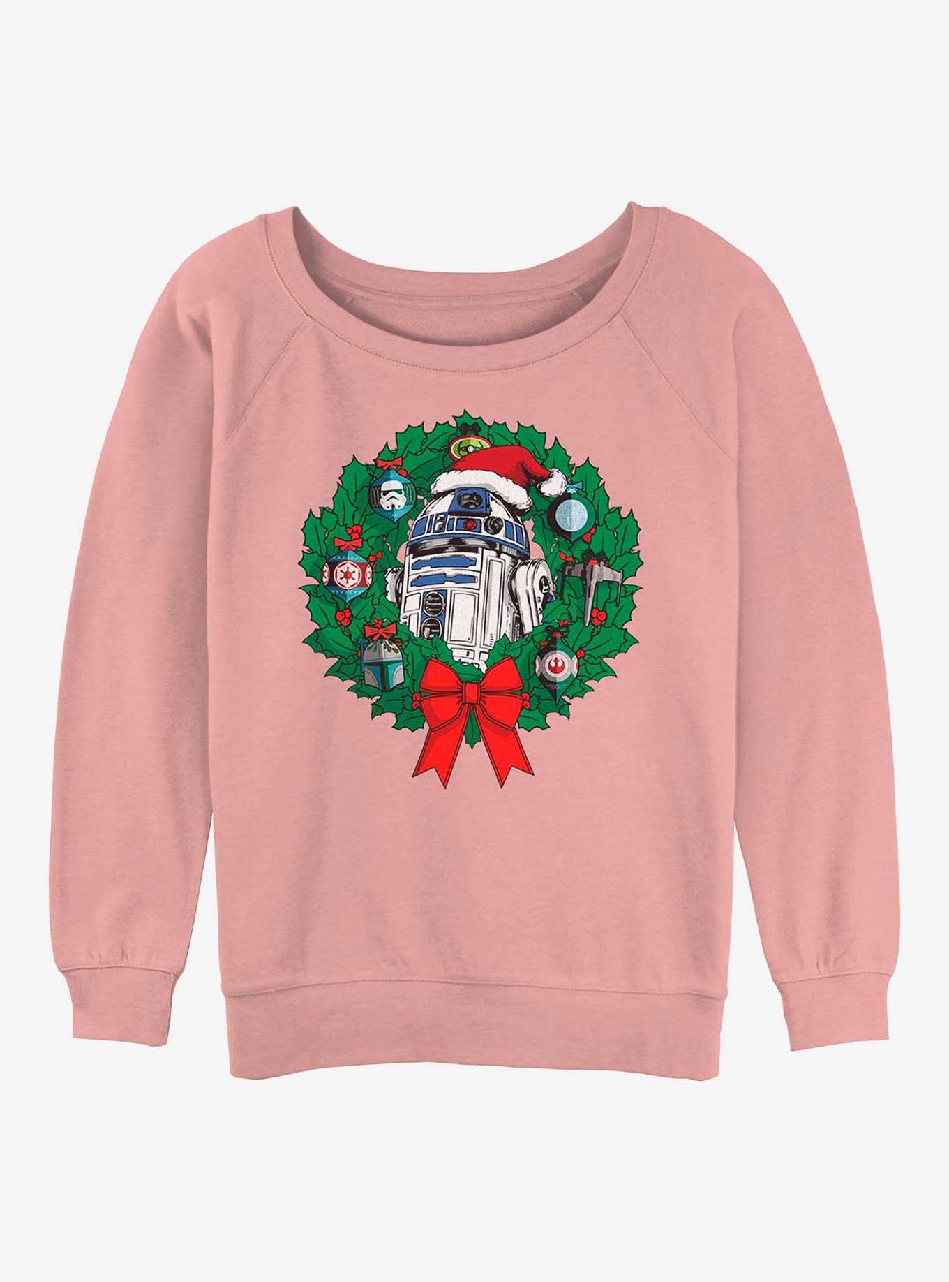 Star Wars R2-D2 Wreath Womens Slouchy Sweatshirt, , hi-res