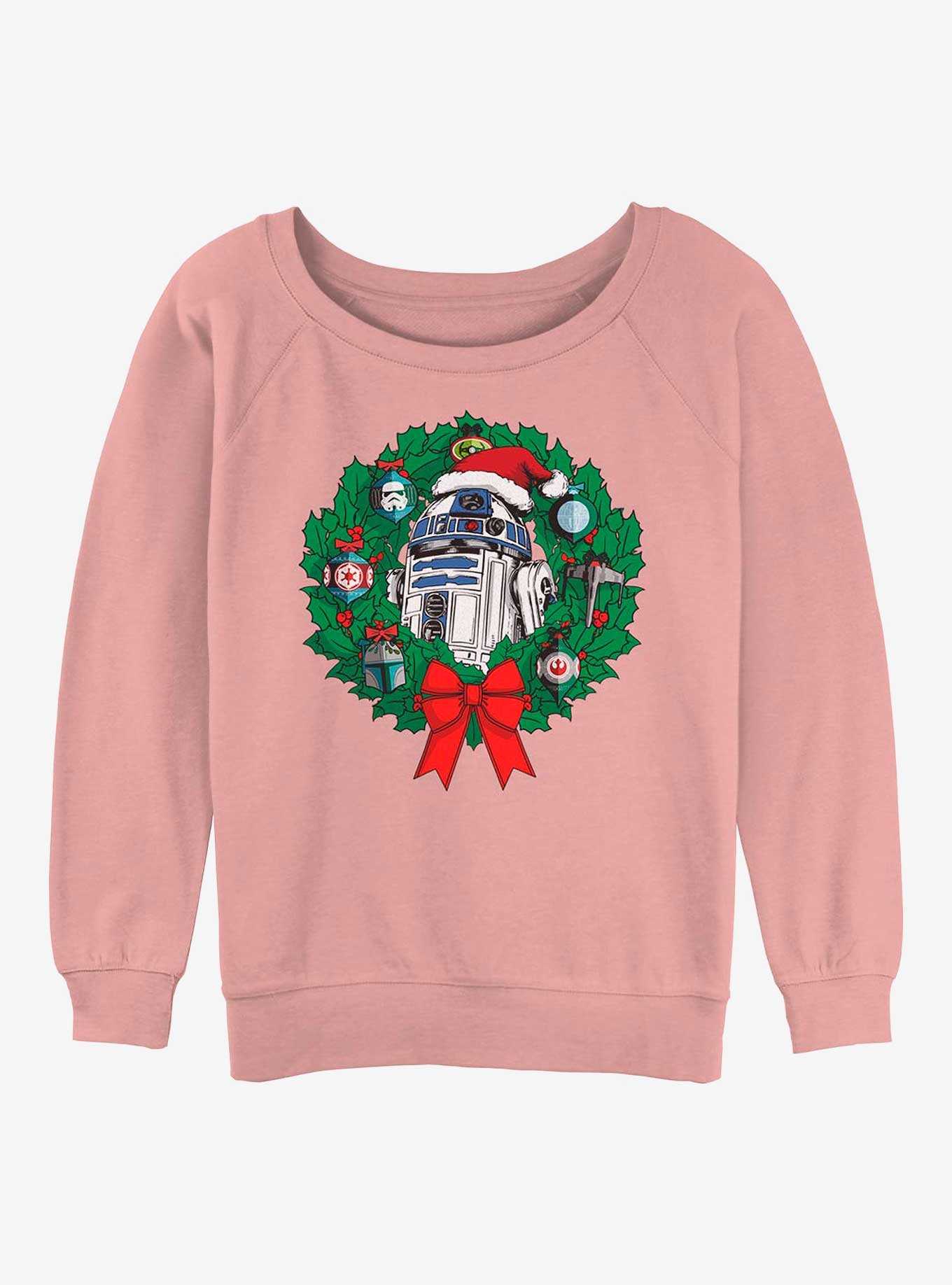 Star Wars R2-D2 Wreath Womens Slouchy Sweatshirt, , hi-res