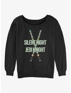 Star Wars Christmas Light Sabers Womens Slouchy Sweatshirt, , hi-res