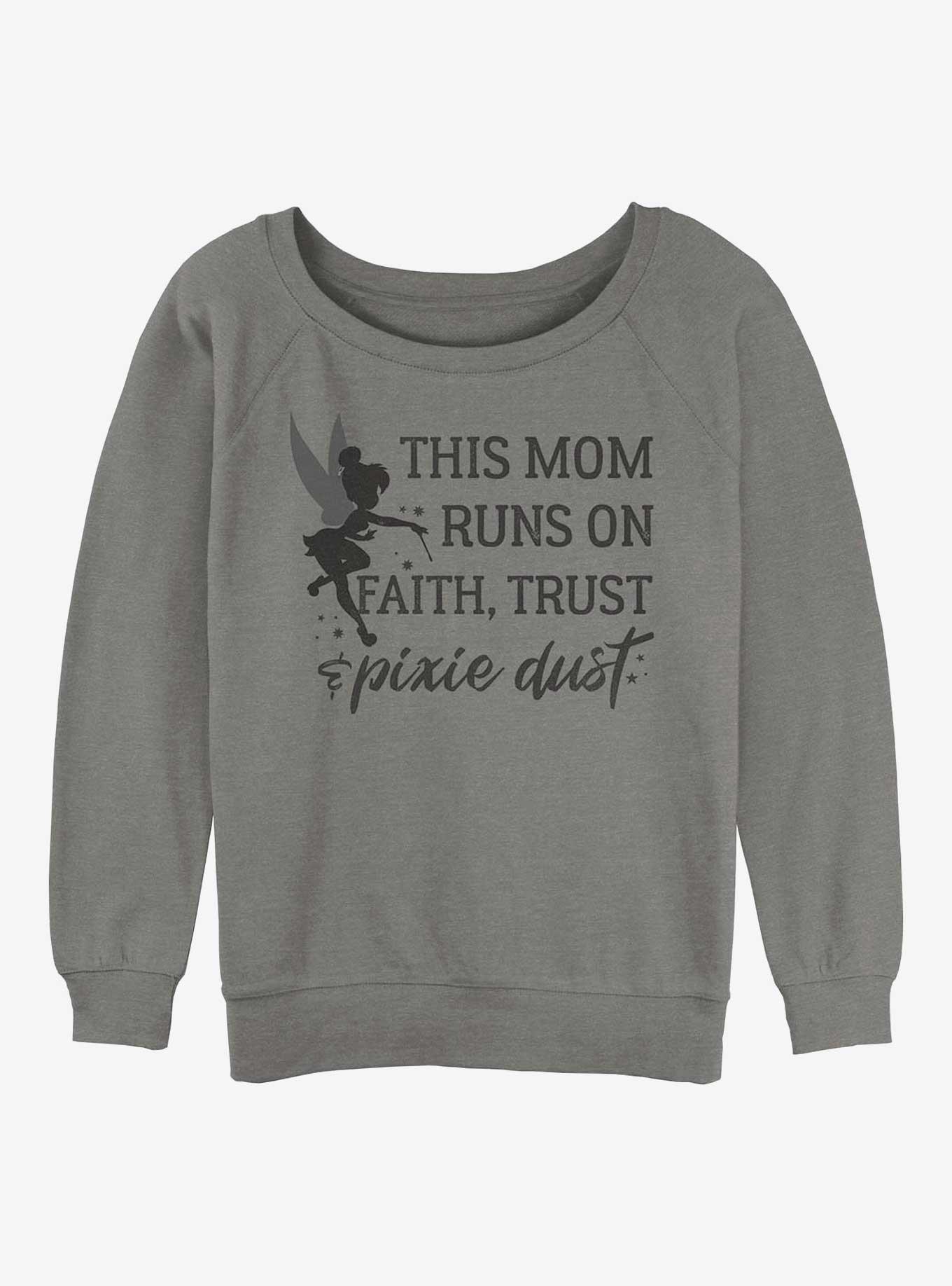 Disney Tinker Bell Mom Runs On Pixie Dust Womens Slouchy Sweatshirt, , hi-res