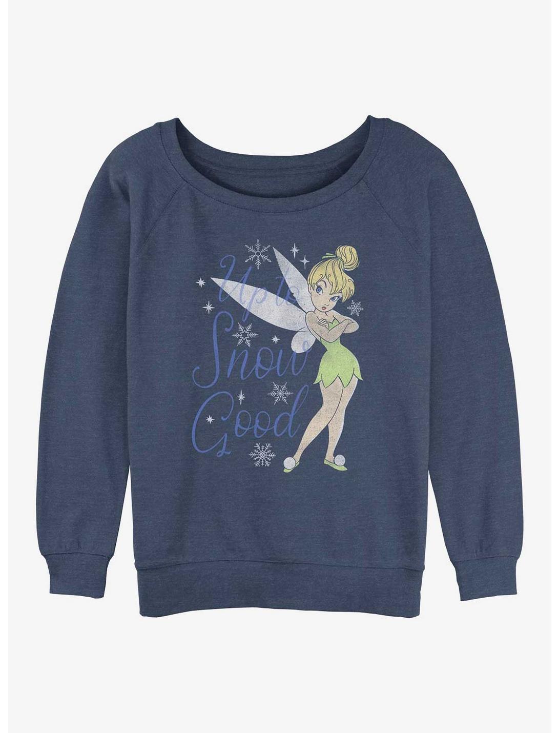 Disney Tinker Bell Snow Good Womens Slouchy Sweatshirt, BLUEHTR, hi-res