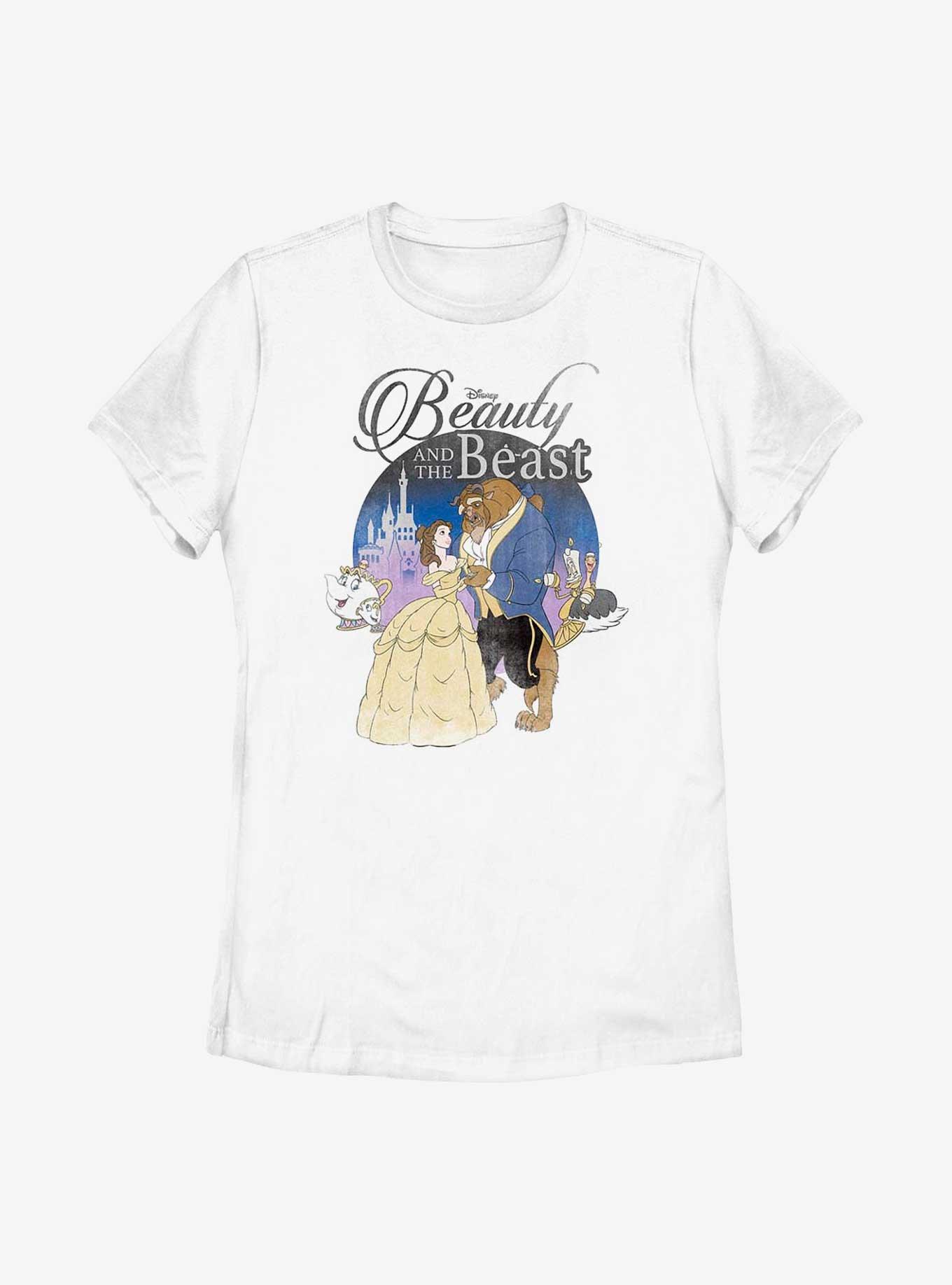 Disney Beauty And The Beast Classic Womens T-Shirt, WHITE, hi-res