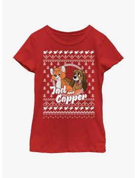 Disney The Fox and the Hound Tod and Copper Ugly Christmas Youth Girls T-Shirt, , hi-res