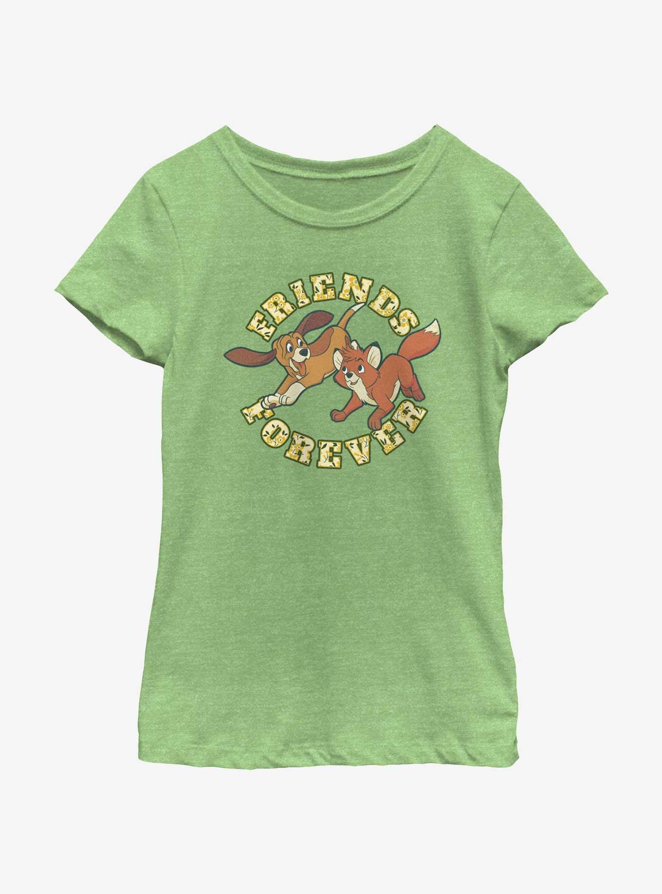 Disney The Fox and the Hound Friends Forever Youth Girls T-Shirt, GRN APPLE, hi-res