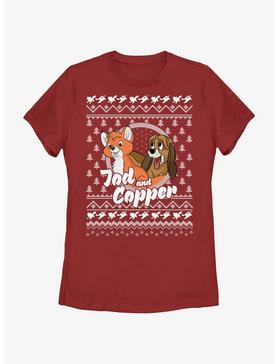 Disney The Fox and the Hound Tod and Copper Ugly Christmas Womens T-Shirt, , hi-res