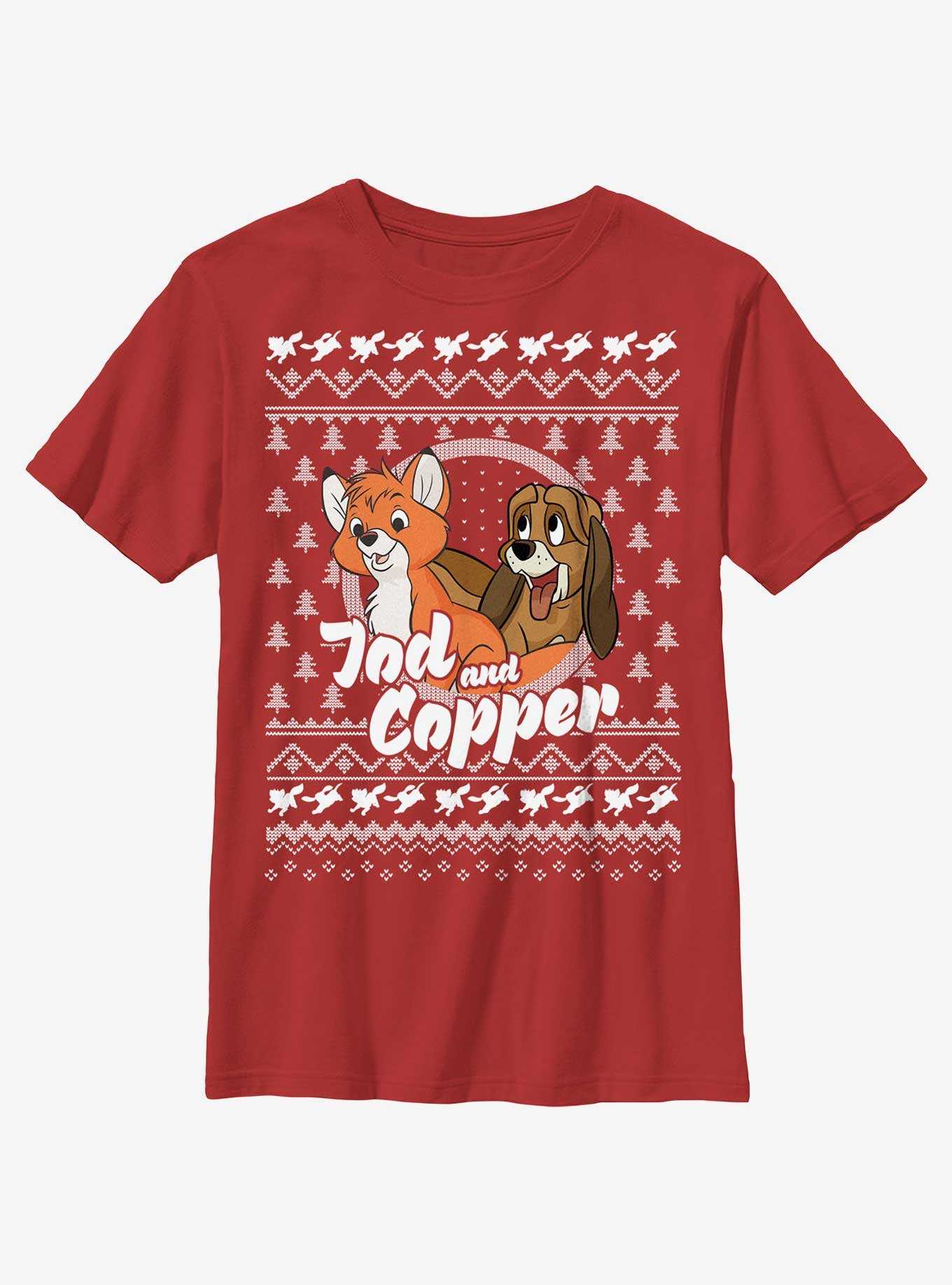 Disney The Fox and the Hound Tod and Copper Ugly Christmas Youth T-Shirt, , hi-res