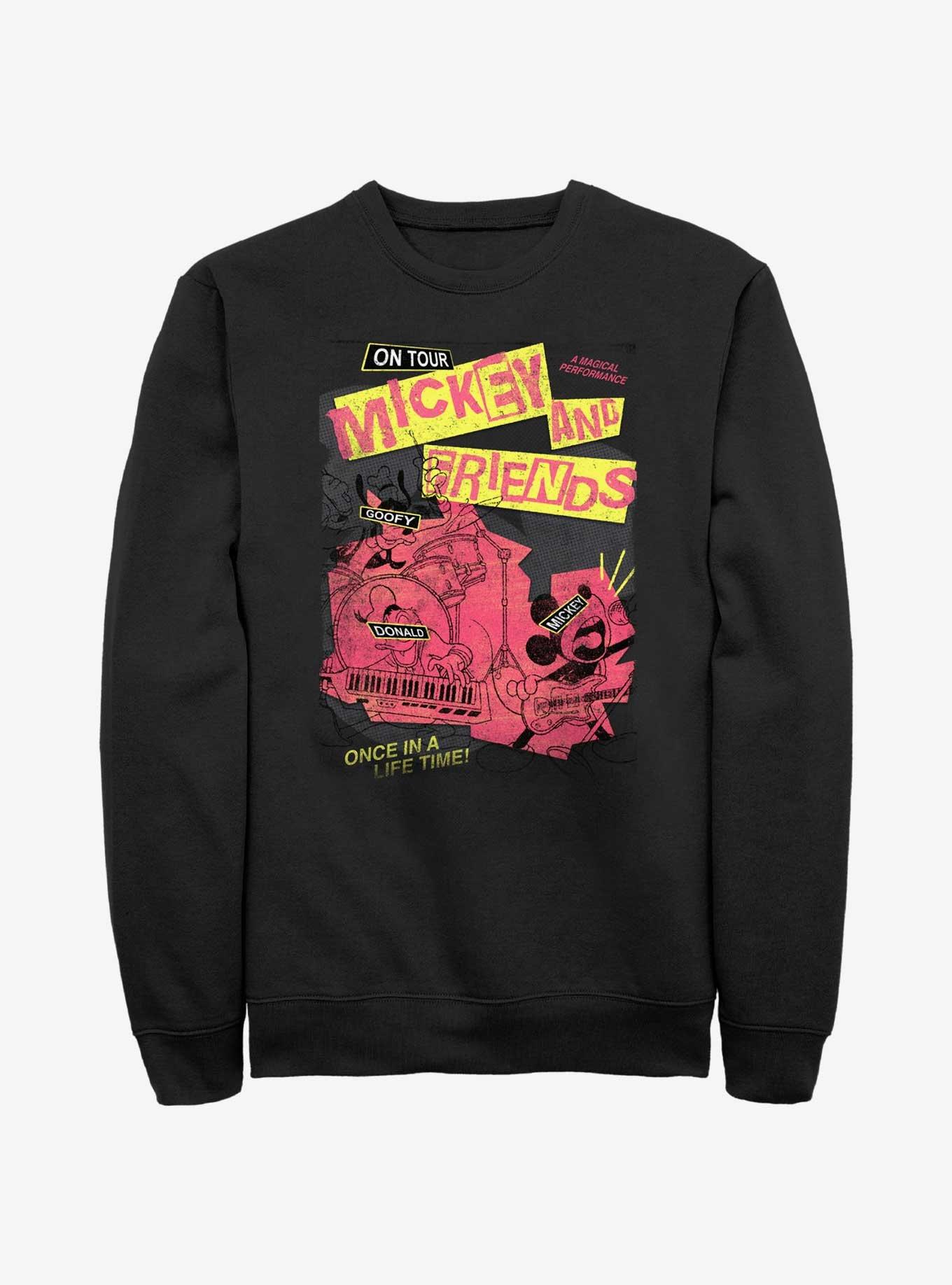 Disney Mickey Mouse Punk Rock Mickey Tour Sweatshirt, BLACK, hi-res