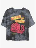 Disney Mickey Mouse Punk Rock Mickey Tour Tie-Dye Womens Crop T-Shirt, BLKCHAR, hi-res