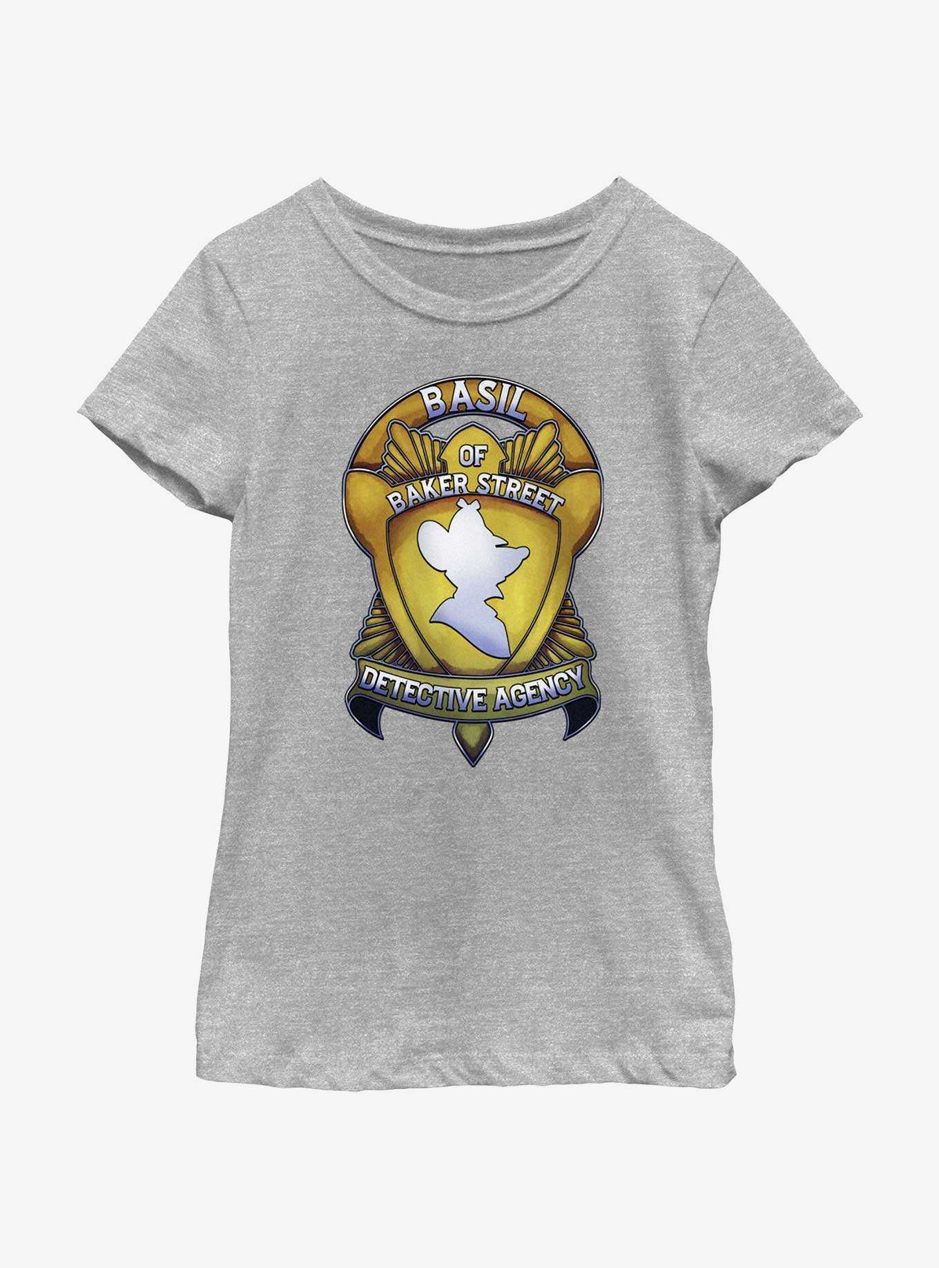 Disney The Great Mouse Detective Basil Badge Youth Girls T-Shirt, , hi-res