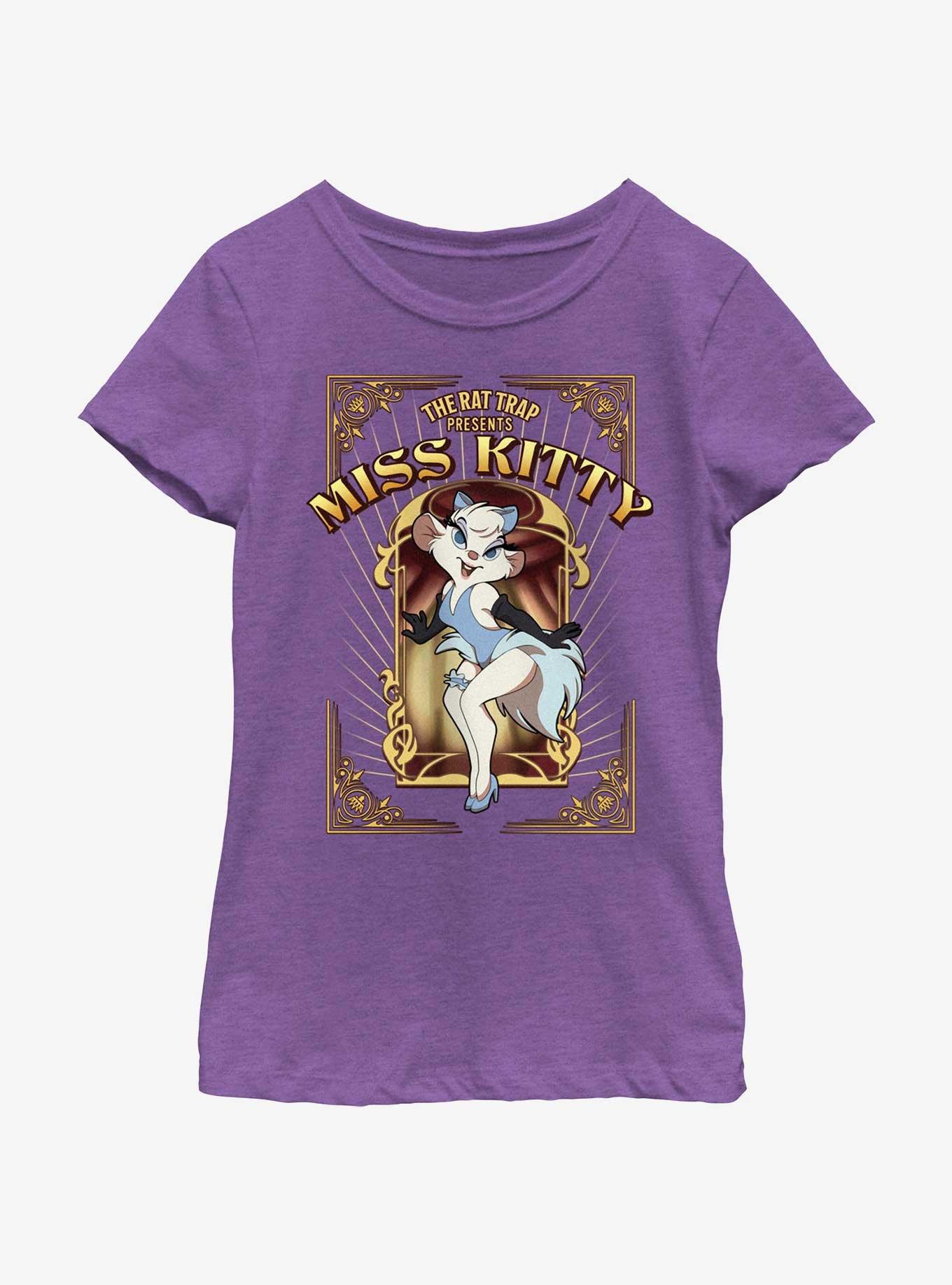Disney The Great Mouse Detective Miss Kitty Poster Youth Girls T-Shirt, PURPLE BERRY, hi-res