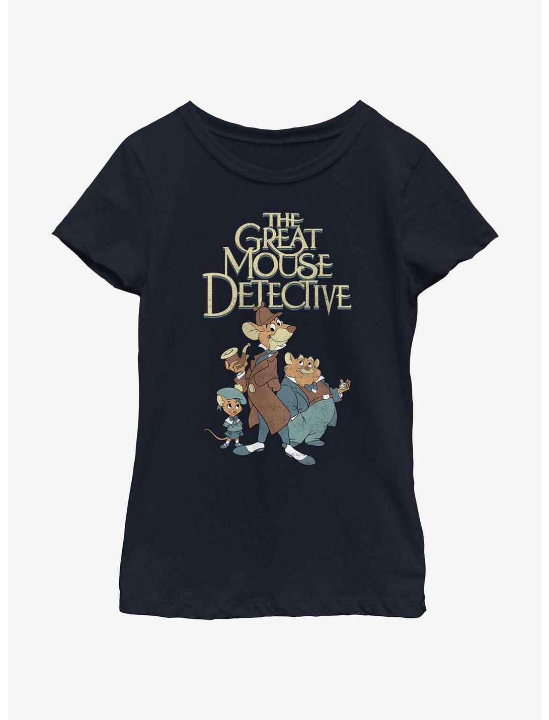 Disney The Great Mouse Detective Mousey Trio Youth Girls T-Shirt, NAVY, hi-res