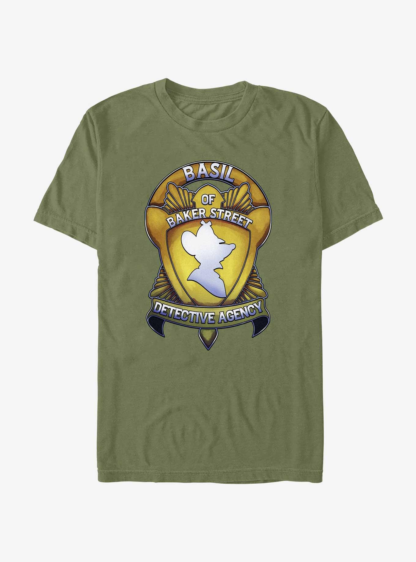 Disney The Great Mouse Detective Basil Badge T-Shirt, , hi-res